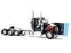 Peterbilt 589 Day Cab and Fontaine Renegade LXT40 Lowboy Trailer with Fliptail "Cappello Heavy Transport" Black with Light Blue Hood 1/64 Diecast Model DCP/First Gear 60-2267