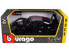 Porsche 911 GT3 R Black with Silver Hood and Top and Red Stripe Race Series 1/24 Diecast Model Car Bburago 28048BK