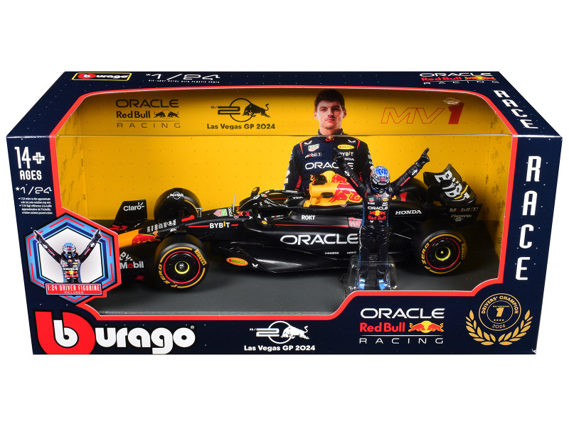 Red Bull Racing RB20 #1 Max Verstappen Oracle Winner Formula One F1 Championship Drivers' Champion 2024 with Driver Figure 1/24 Diecast Model Car Bburago 28060MV
