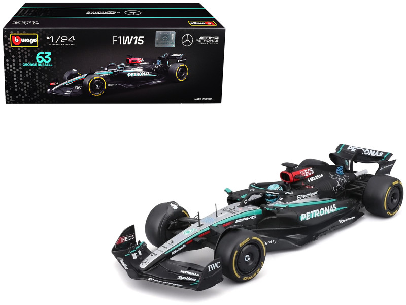 Mercedes-AMG F1 W15 E Performance #63 George Russell Petronas Formula One F1 World Championship 2024 1/24 Diecast Model Car Bburago 28063GR