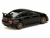Honda Mugen Civic Type R FD2 RHD Right Hand Drive Crystal Black Pearl with Gold Wheels JDM64 Series 1/64 Diecast Model Car Hobby Japan HJDM010-17MJ