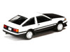 Toyota Corolla Levin AE86 RHD Right Hand Drive White with Carbon Hood Initial D 1995-2013 Manga Diorama Set Series 1/64 Diecast Model Car Hobby Japan HJDMD008A