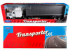 Peterbilt 379 Truck White with Silver Container Transporter Series 1/32 Diecast Model Welly 39941W-WH
