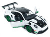 2024 Porsche 911 GT3 RS Tribute to Carrera RS Package White with Carbon Hood Stripes and Top and Green Side Stripes and Wheels 1/18 Diecast Model Car Solido S1812107