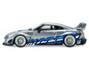 2020 Nissan GT-R R35 Liberty Walk Silhouette RHD Right Hand Drive Silver Metallic with Black Top and Blue Graphics 1/43 Diecast Model Car Solido S4311211