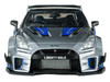 2020 Nissan GT-R R35 Liberty Walk Silhouette RHD Right Hand Drive Silver Metallic with Black Top and Blue Graphics 1/43 Diecast Model Car Solido S4311211