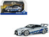 2020 Nissan GT-R R35 Liberty Walk Silhouette RHD Right Hand Drive Silver Metallic with Black Top and Blue Graphics 1/43 Diecast Model Car Solido S4311211