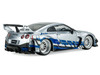 2020 Nissan GT-R R35 Liberty Walk Silhouette RHD Right Hand Drive Silver Metallic with Black Top and Blue Graphics 1/43 Diecast Model Car Solido S4311211