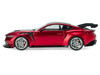 2025 Ford Mustang GTD Chroma Flame Red Metallic with Black Stripes 1/43 Diecast Model Car Solido S4318302