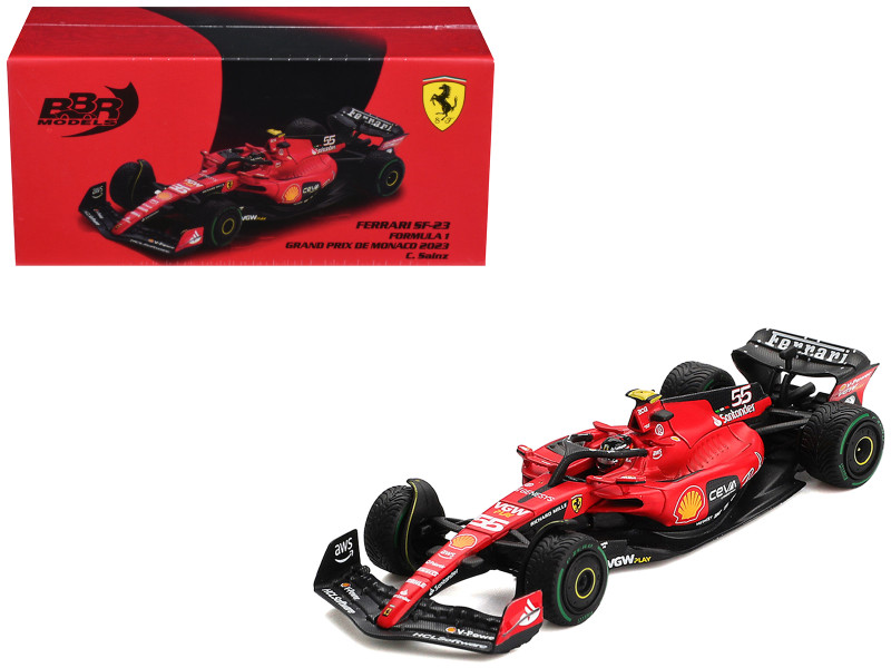 Ferrari SF-23 #55 Carlos Sainz Formula One F1 Monaco GP 2023 1/64 Diecast Model Car BBR Models BBRFER64023