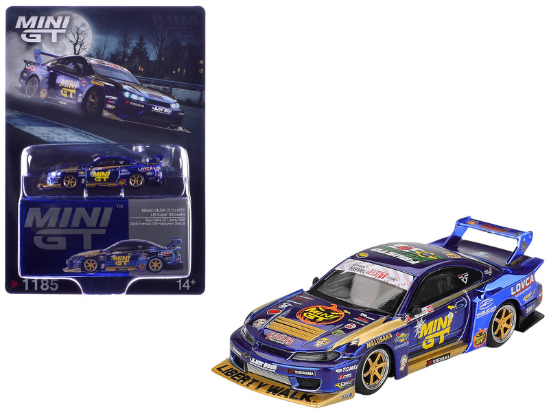 Nissan Silvia S15 LB-Super Silhouette RHD Right Hand Drive #555 Yukio Fausto Team MINI GT Liberty Walk Halloween Special Formula Drift Japan 2025 Limited Edition 1/64 Diecast Model Car Mini GT MGT01185
