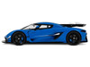 2025 Koenigsegg Jesko Blue Metallic with Black Stripes 1/18 Model Car GT Spirit GT1002
