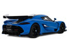 2025 Koenigsegg Jesko Blue Metallic with Black Stripes 1/18 Model Car GT Spirit GT1002