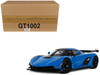 2025 Koenigsegg Jesko Blue Metallic with Black Stripes 1/18 Model Car GT Spirit GT1002