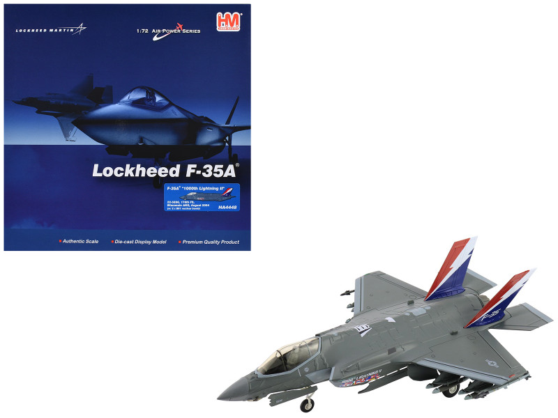 Lockheed Martin F-35A Lightning II Aircraft 22-5696 1000th Lightning II 176th FS Wisconsin ANG 2004 United States Air Force Air Power Series 1/72 Diecast Model Hobby Master HA4448