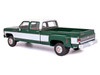 1973 GMC Sierra Grande 3500 Crew Cab Dually Pickup Truck Green and White 1/64 Diecast Model IXO Models IA64006