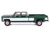 1973 GMC Sierra Grande 3500 Crew Cab Dually Pickup Truck Green and White 1/64 Diecast Model IXO Models IA64006