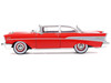 1957 Chevrolet Bel Air Red with White Top and Red Interior 1/64 Diecast Model IXO Models IA64008