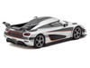 Koenigsegg One:1 Silver Metallic with Black Stripes Global64 Series 1/64 Diecast Model Car Tarmac Works T64G-TL054-SL