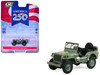1942 Willy’s MB Jeep Olive Green America 250 Edition Anniversary Collection Series 18 1/64 Diecast Model Car Greenlight 28180C