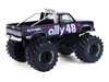 1984 Chevrolet Silverado Monster Truck #48 Ally Black and Purple with Graphics Kings of Crunch - Hendrick Motorsports Tribute Special Edition 1/64 Diecast Model Car Greenlight 49180D