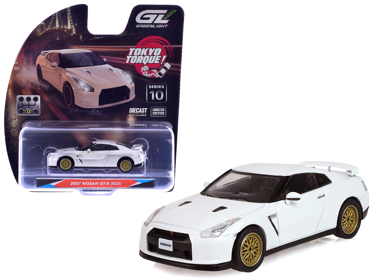 2007 Nissan GT-R R35 Pearl White with Gold Wheels Tokyo Torque