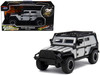 Tej's Jeep Wrangler Custom Silver Metallic with Black Top and Roof Rack Furious 7 2015 Movie 25 Years of Fast & Furious Series 1/32 Diecast Model Car Jada 34444-25TH