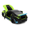 2026 Ford Mustang RTR Spec 5-D Lime Green with Black Top and Graphics Hyper-Spec Series 1/24 Diecast Model Car Jada 36621