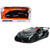 Lamborghini Veneno Police Matt Black Hyper-Spec Series 1/24 Diecast Model Car Jada 37756