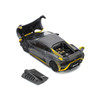Lamborghini Huracan STO Matt Gray Metallic with Yellow Accents 1/64 Diecast Model Car Pop Race PR640242