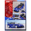 Mazda AZ-1 Liberty Walk LB40 RHD Right Hand Drive #56 Pilot Blue with Black Top 1/64 Diecast Model Car Inno Models IN64-LBWK-AZ1-01