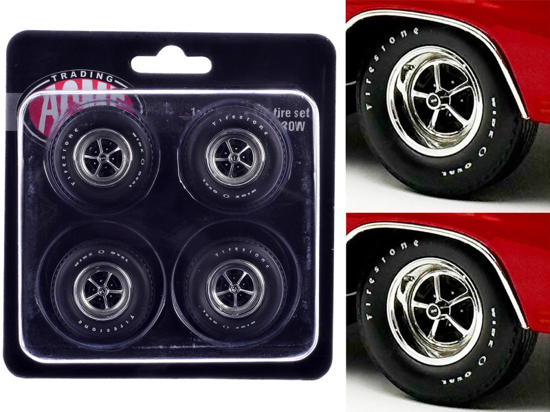 Super Sport Wheel and Tire Set of 4 pieces from 1970 Chevrolet Chevelle SS for 1/18 Scale Models ACME A1805530W
