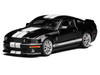 2007 Ford Mustang Shelby GT500 Ebony Black with White Stripes 1/64 Diecast Model Car MotorHelix & Greenlight GL-1251005B
