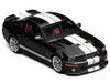 2007 Ford Mustang Shelby GT500 Ebony Black with White Stripes 1/64 Diecast Model Car MotorHelix & Greenlight GL-1251005B