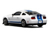 2007 Ford Mustang Shelby GT500 Performance White with Blue Stripes 1/64 Diecast Model Car MotorHelix & Greenlight GL-1251005C