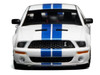 2007 Ford Mustang Shelby GT500 Performance White with Blue Stripes 1/64 Diecast Model Car MotorHelix & Greenlight GL-1251005C