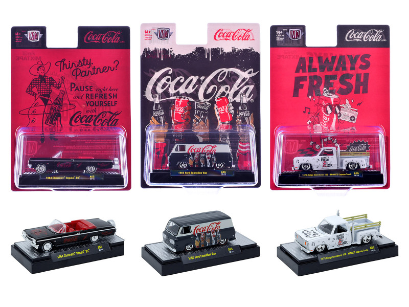 Coca-Cola Set of 3 pieces Release 65 Limited Edition to 4800 pieces Worldwide 1/64 Diecast Models M2 Machines 52500-A65