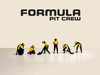 Formula Pit Crew – Team Orange 6 piece Diecast Figure Set 6 Figures Limited Edition for 1/64 Scale Models American Diorama AD-2441MJ