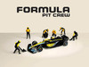 Formula Pit Crew – Team Orange 6 piece Diecast Figure Set 6 Figures Limited Edition for 1/64 Scale Models American Diorama AD-2441MJ