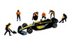 Formula Pit Crew – Team Orange 6 piece Diecast Figure Set 6 Figures Limited Edition for 1/64 Scale Models American Diorama AD-2441MJ