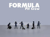 Formula Pit Crew – Team Blue 6 piece Diecast Figure Set 6 Figures Limited Edition for 1/64 Scale Models American Diorama AD-2442MJ