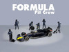 Formula Pit Crew – Team Blue 6 piece Diecast Figure Set 6 Figures Limited Edition for 1/64 Scale Models American Diorama AD-2442MJ
