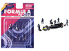 Formula Pit Crew – Team Blue 6 piece Diecast Figure Set 6 Figures Limited Edition for 1/64 Scale Models American Diorama AD-2442MJ