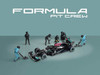 Formula Pit Crew – Team Black 6 piece Diecast Figure Set 6 Figures Limited Edition for 1/64 Scale Models American Diorama AD-2444MJ