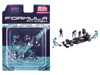 Formula Pit Crew – Team Black 6 piece Diecast Figure Set 6 Figures Limited Edition for 1/64 Scale Models American Diorama AD-2444MJ