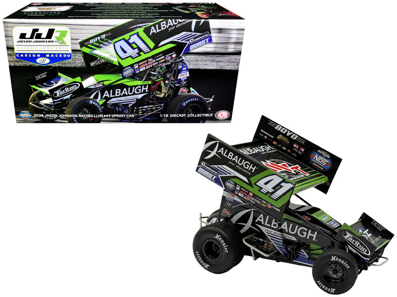 Winged Sprint Car #41 Carson Macedo Albaugh Jason Johnson Racing 2026 1/18 Diecast Model Car ACME A1826007