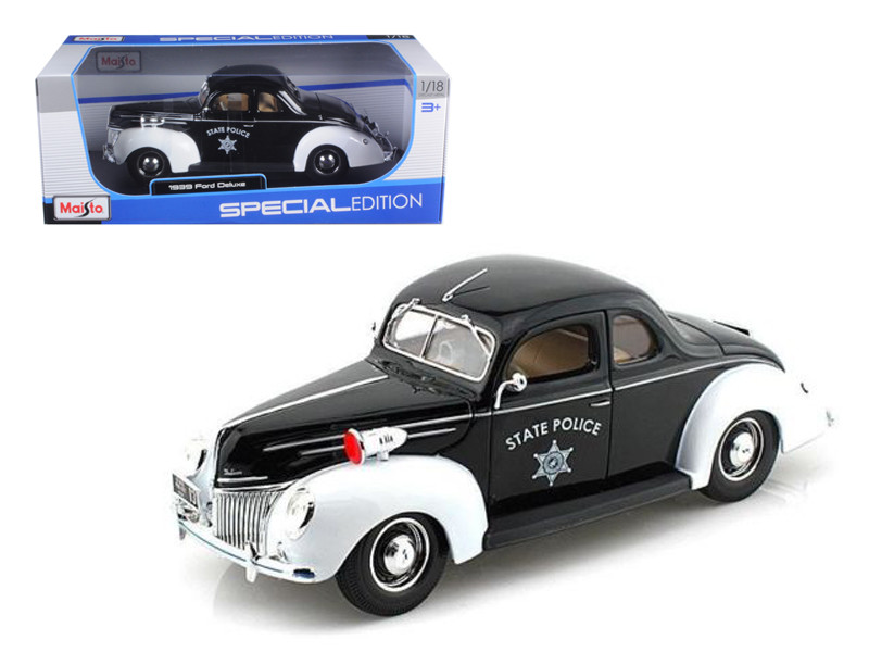 1939 Ford Deluxe Police 1/18 Diecast Model Car Maisto 31366 