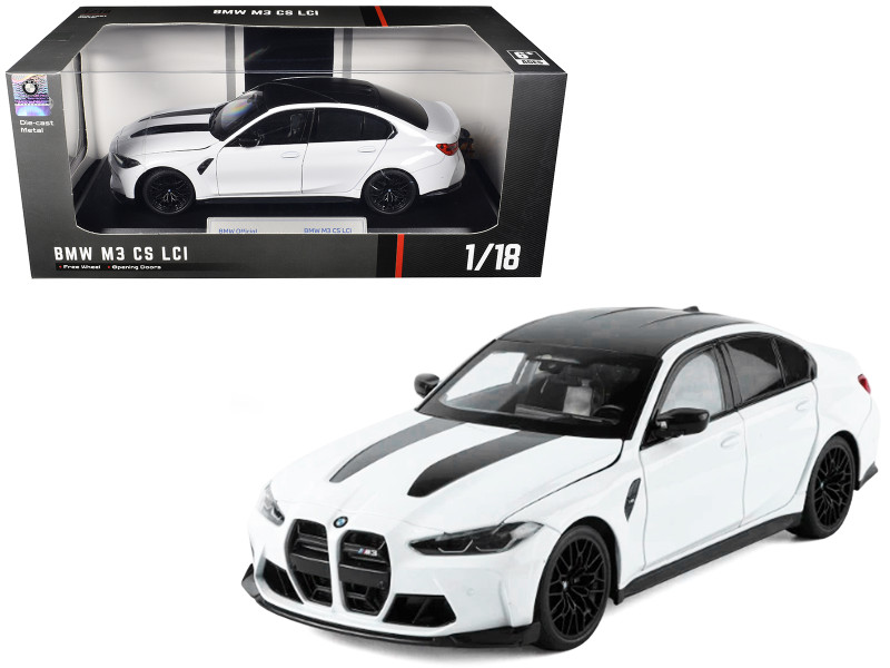 BMW M3 CS LCI Black Metallic with Matt Black Top 1/18 Diecast Model Car Heimanba H1292BK