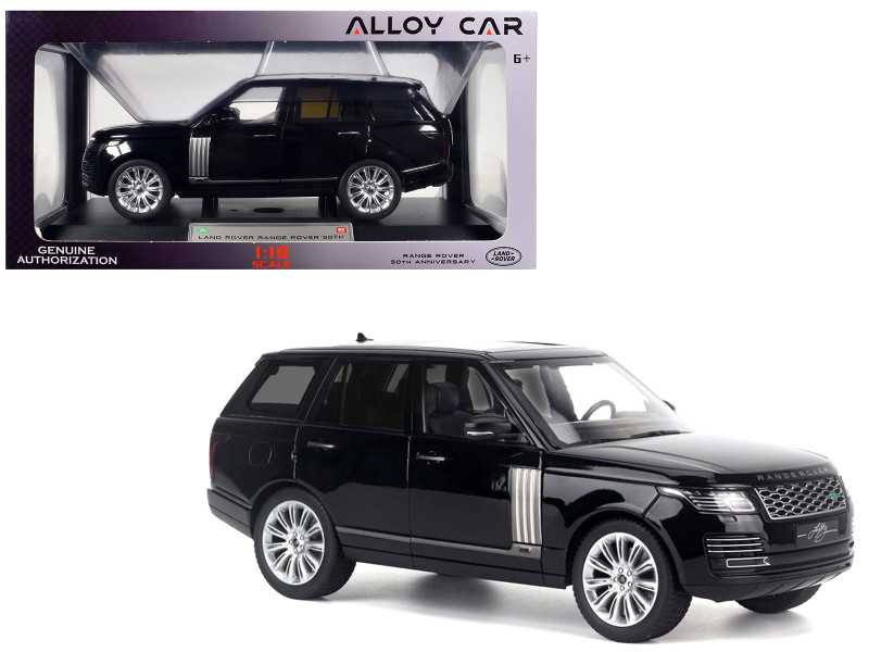 Land Rover Ranger Rover 50th Anniversary Black Metallic with Sunroof 1/18 Diecast Model by Heimanba Q1001A-BK