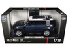 Land Rover Defender 110 Blue Metallic with White Top and Roof Rack 1/18 Diecast Model Car Heimanba Q1002A-BL